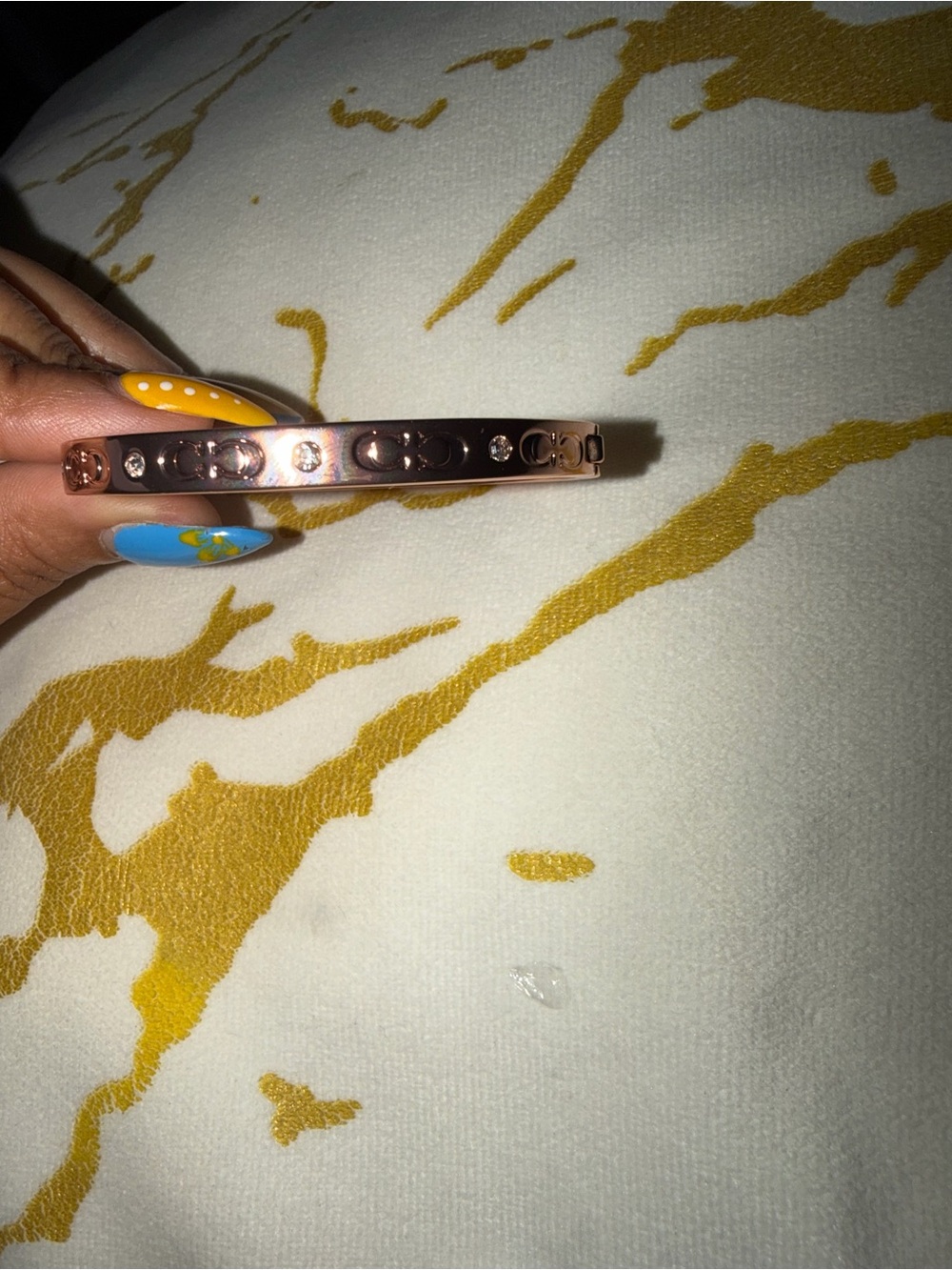Coach Rose Gold Tone Bracelet with Crystals